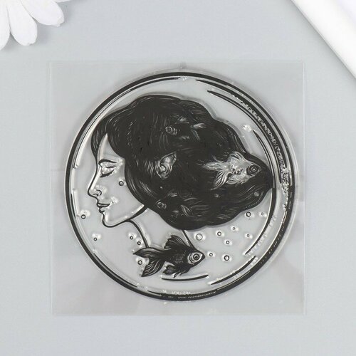 Штамп для творчества силикон Девушка в морском пузыре 10х10 см 480₽