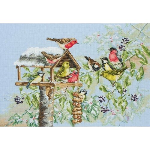 Winter Bird Table (Зимняя кормушка для птиц) #APC954 Anchor Набор для вышивания 29 x 42 см Счетный крест