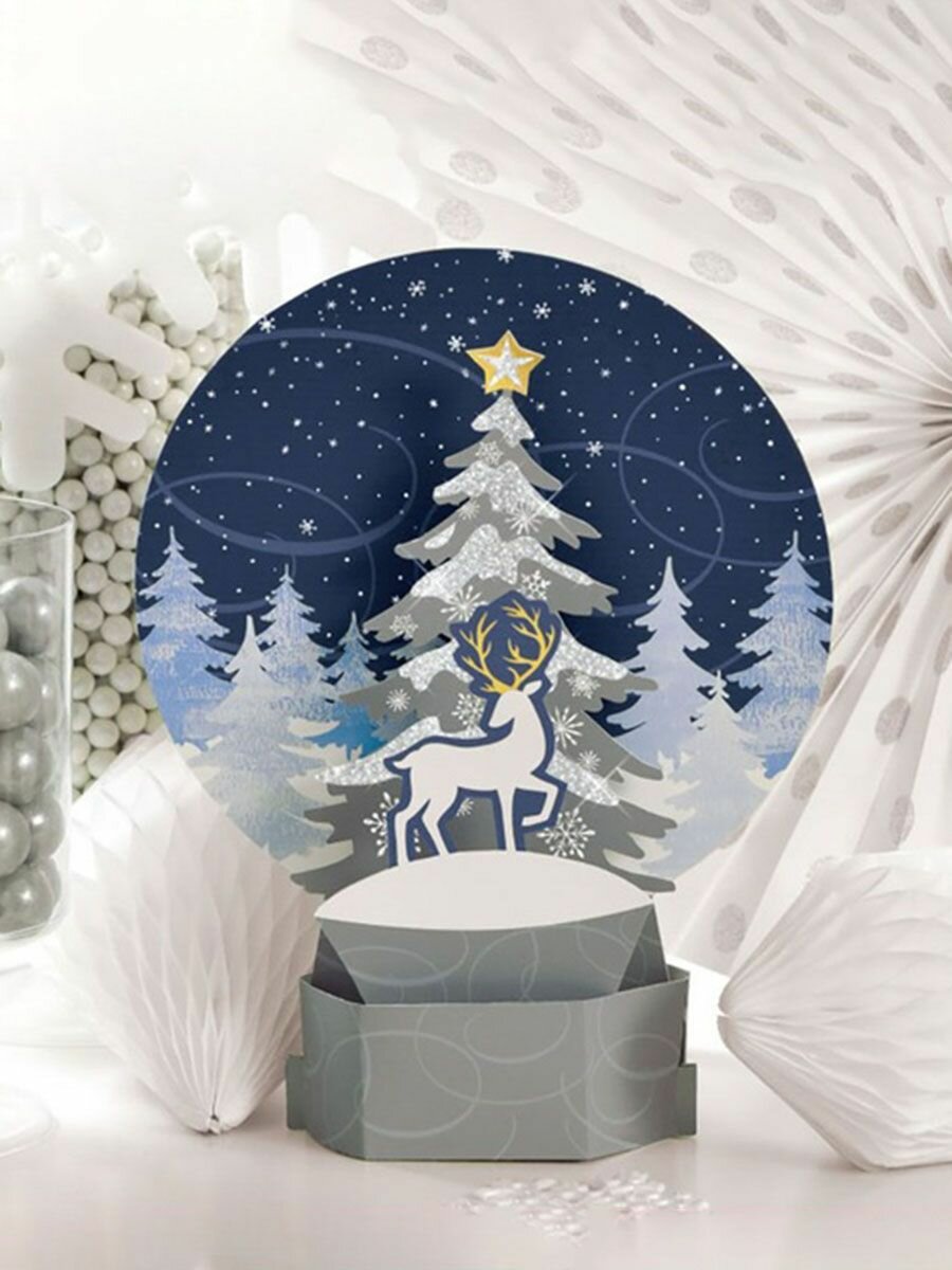 Настольное декоративное бумажное украшение Amscan на Новый год Снежный шар 28 см