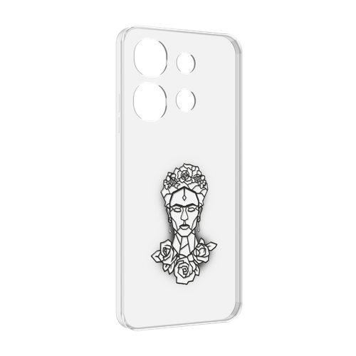 Чехол MyPads девушка с цветами с гранями женский для Tecno Spark Go 2023 (BF7) / Tecno Smart 7 задняя-панель-накладка-бампер