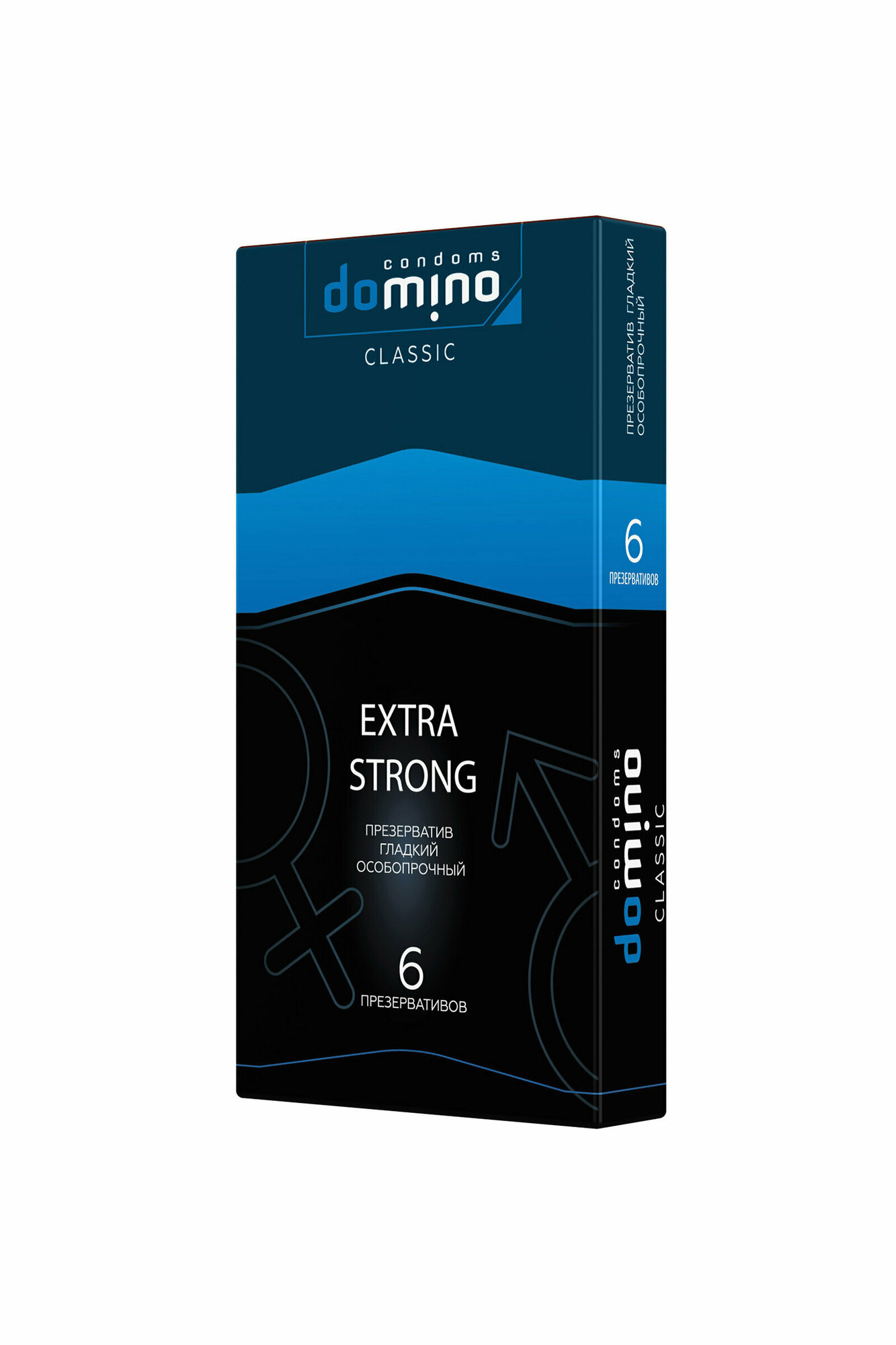 6 шт. Презервативы гладкие особо прочные Luxe DOMINO CLASSIC Extra Strong