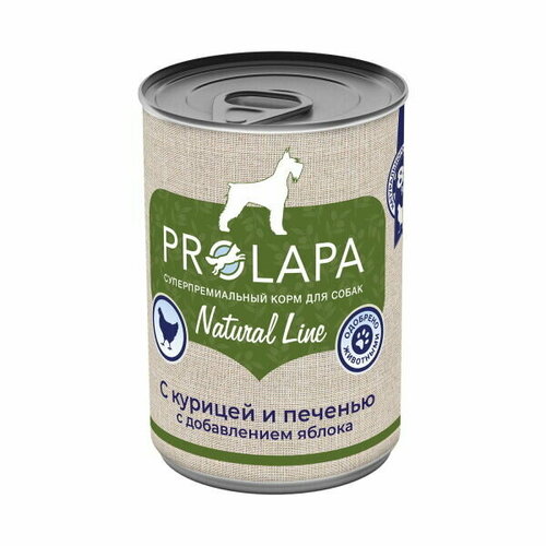 Prolapa Natural Line с курицей, печенью и яблоками, банка (0.4 кг) (4 штуки)