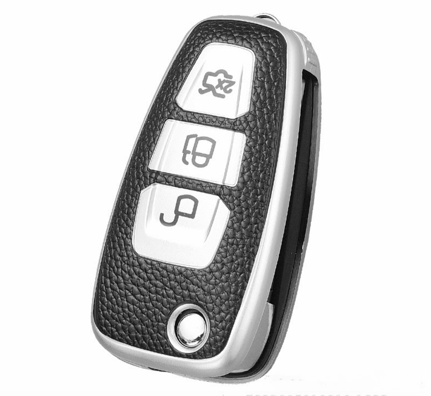 Защитный, легкий, практичный чехол MyPads M-236587 черно-белый для автомобильного механического ключа зажигания марки Ford Focus 3 (2011 -12 13 14 .