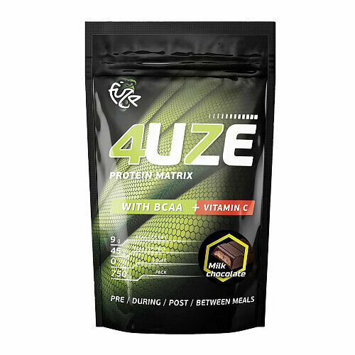фото Fuze мультикомпонентный протеин 4uze + bcaa "молочный шоколад", 750 грамм