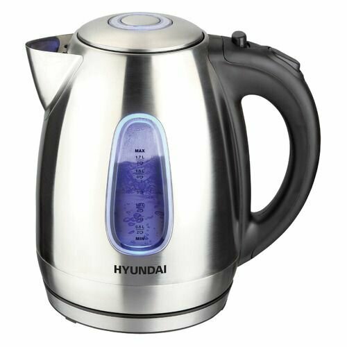 Чайник электрический Hyundai HYK-S2402 2200Вт серебристый матовый и черный 240100₽