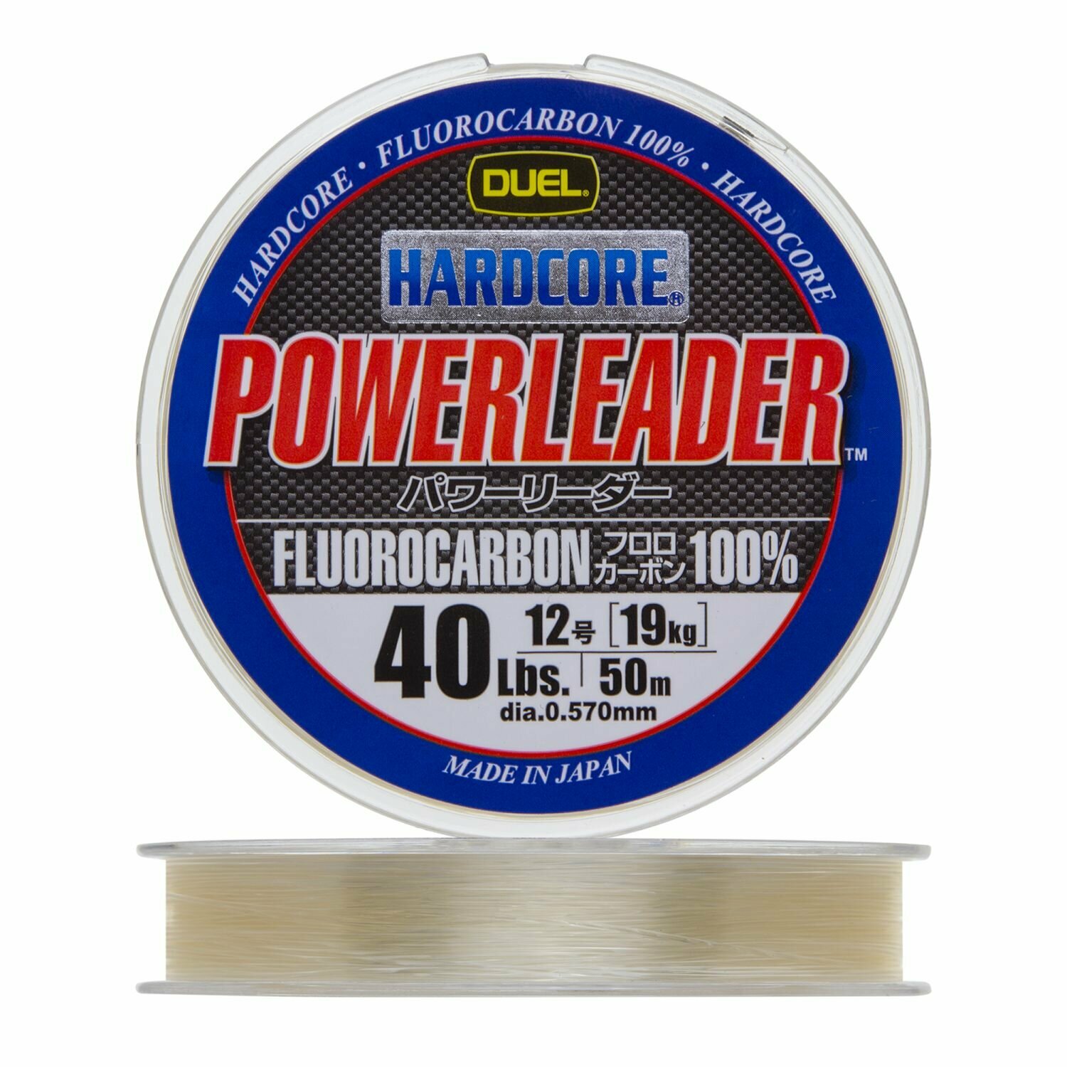 Флюорокарбоновая леска Duel Hardcore Powerleader Fluorocarbon 100%, 50м, 0.570мм, 40lb, 19кг