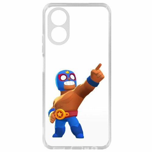 Чехол-накладка Krutoff Clear Case Brawl Stars-Эль Примо для Oppo A38 4G чехол накладка krutoff soft case brawl stars эль тигро для oppo a38 4g черный