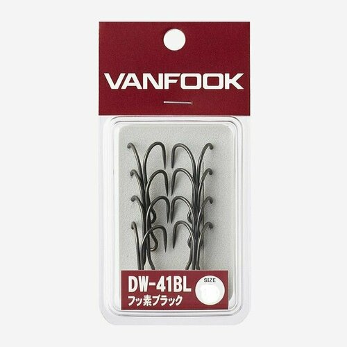 фото Крючок двойной vanfook dw-41bl-b(barbless) fusso black #1/0, 8pcs/pack