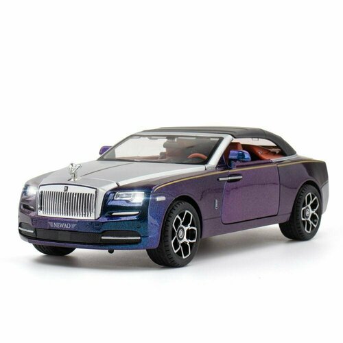 Машинка металлическая Rolls Roys Dawn 1:24, Коллекционная модель для взрослых, Игрушечный автомобиль с звуковыми и световыми эффектами для детей