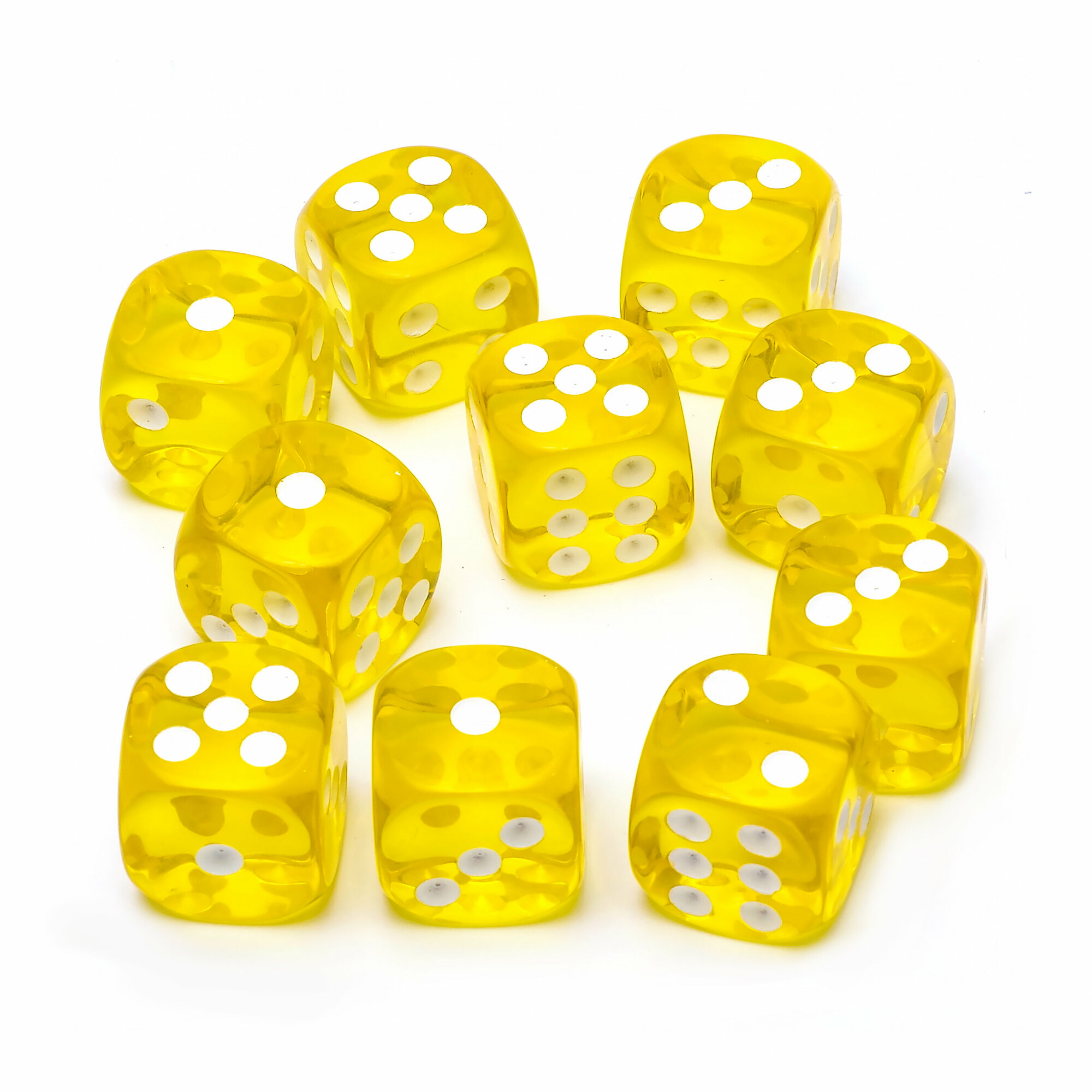 Набор кубиков STUFF-PRO d6, 10 шт, 16мм, прозрачные, желтый