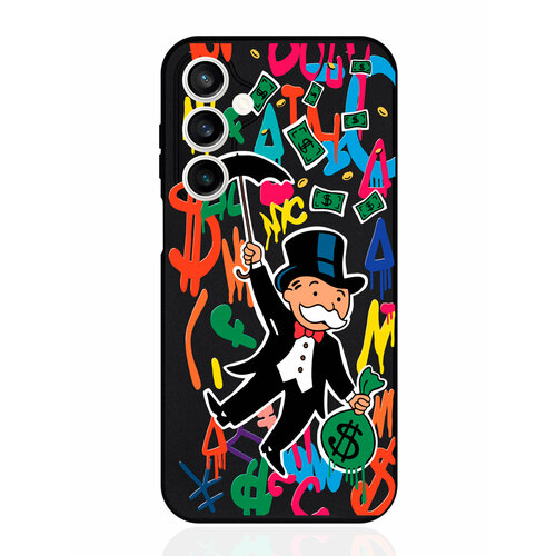 Чехол для смартфона Samsung S23Fe черный силиконовый Rich uncle PennyBags/ Богатенький дядюшка толстосум