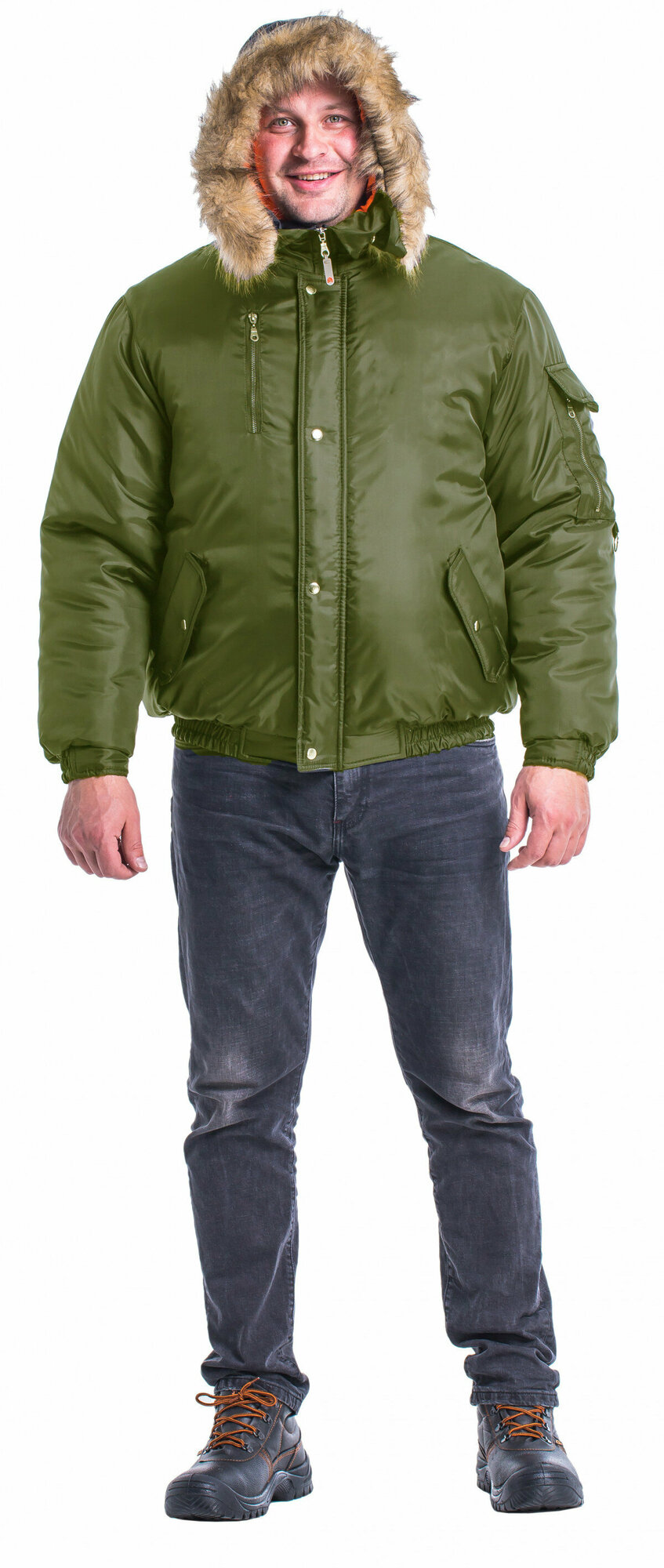 Куртка утепленная "Аляска-Анталекс", короткая, хаки, р. 52-54, рост 182-188. Размер:88-92. Рост:170-176