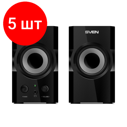 Комплект 5 штук Акустическая система Sven SPS-606 черный 6 Вт 1479900₽