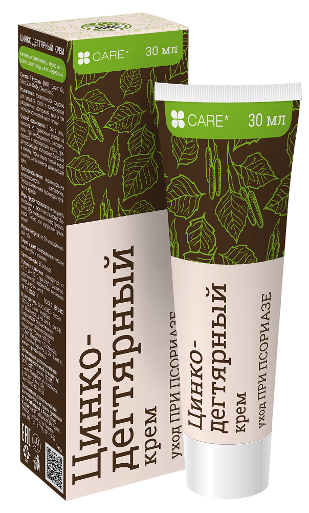 Цинко-дегтярный крем уход при псориазе 30 мл 1 шт
