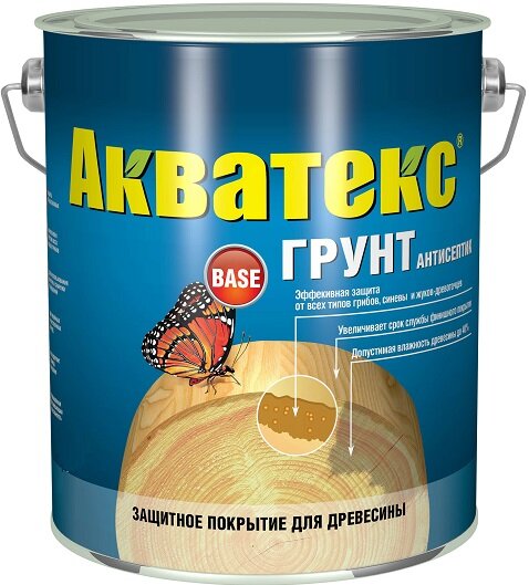 фото Грунт-Антисептик Акватекс Base 0.8л Защитный Состав для Древесины Бесцветный.