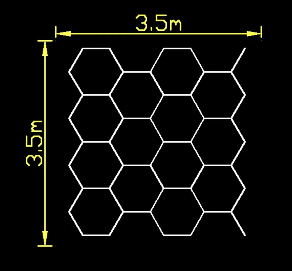 Комплект 550w. 3500х3500 мм. модульное светодиодное освещение "Соты" в детейлинг / светильник в гараж/ сервис / СТО