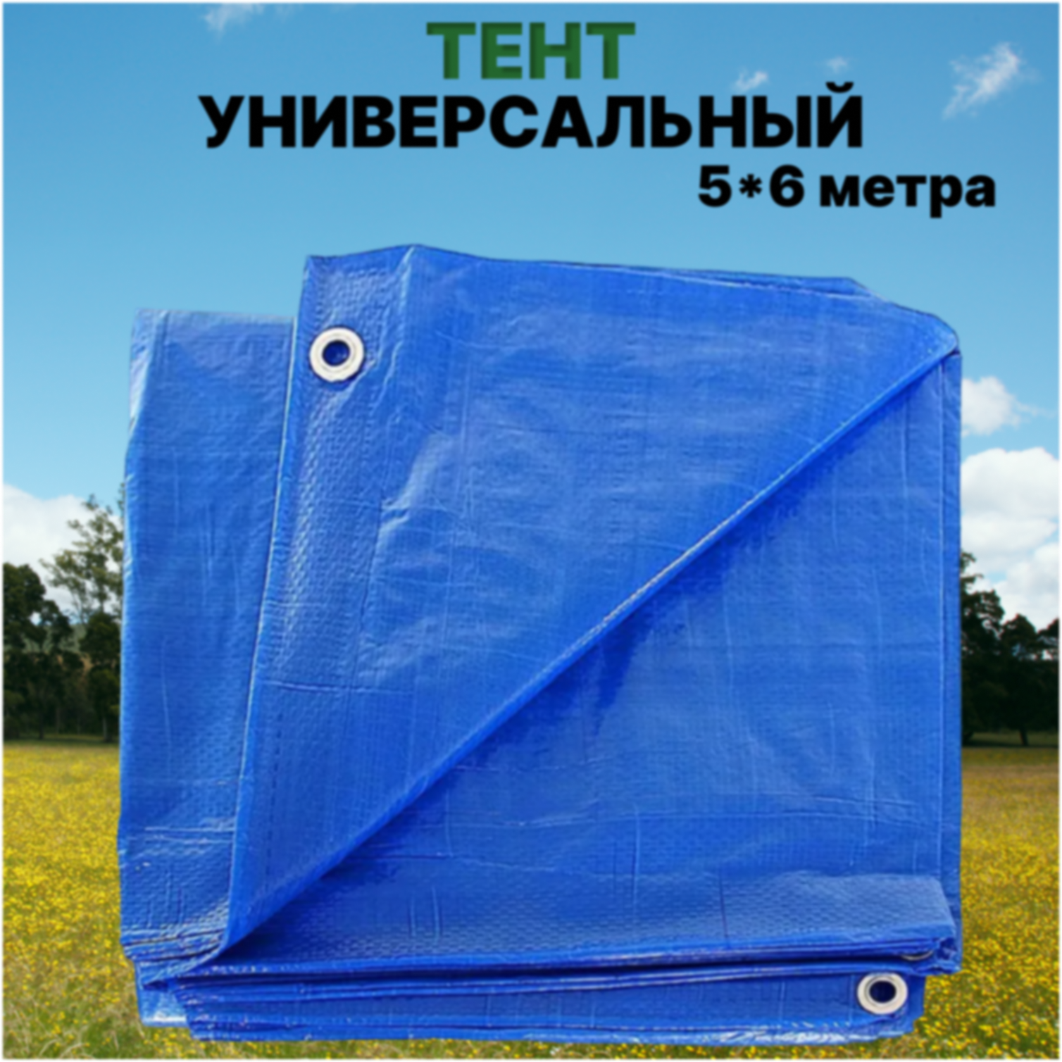 Тент универсальный 5*6 м с люверсами