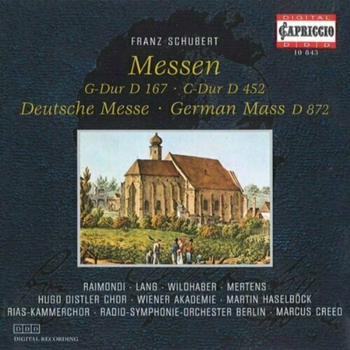 AUDIO CD F. Schubert: Messe C-dur, Deutsche Messe. 1 CD audio cd deutsche cembalomusik colin tilney 1 cd