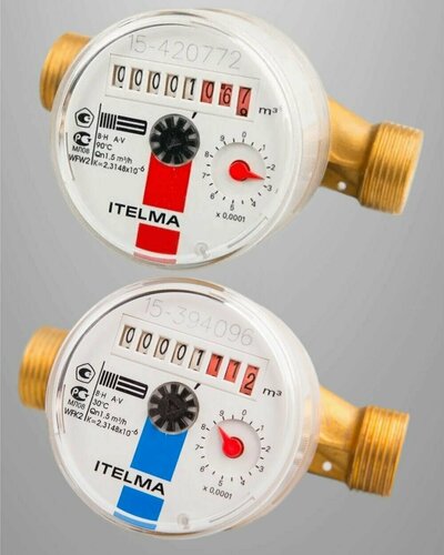 Комплект счетчиков для горяей и холодной воды ITELMA WFW20. D110 WFK20 ...