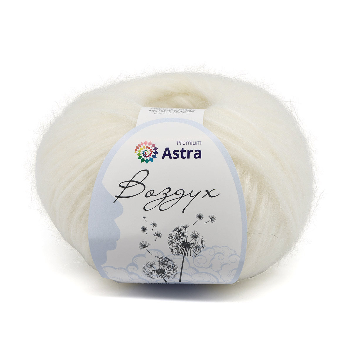 Пряжа для вязания Astra Premium 'Воздух' (Air), 50 г, 140 м (42% шерсть, 42% акрил, 16% полиэстер) (03 белый), 3 мотка