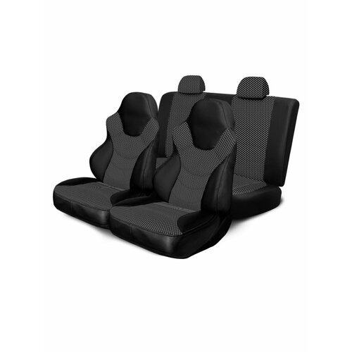 Авточехлы из экокожи - универсальные чехлы для вашего автомобиля! / Черно-синие