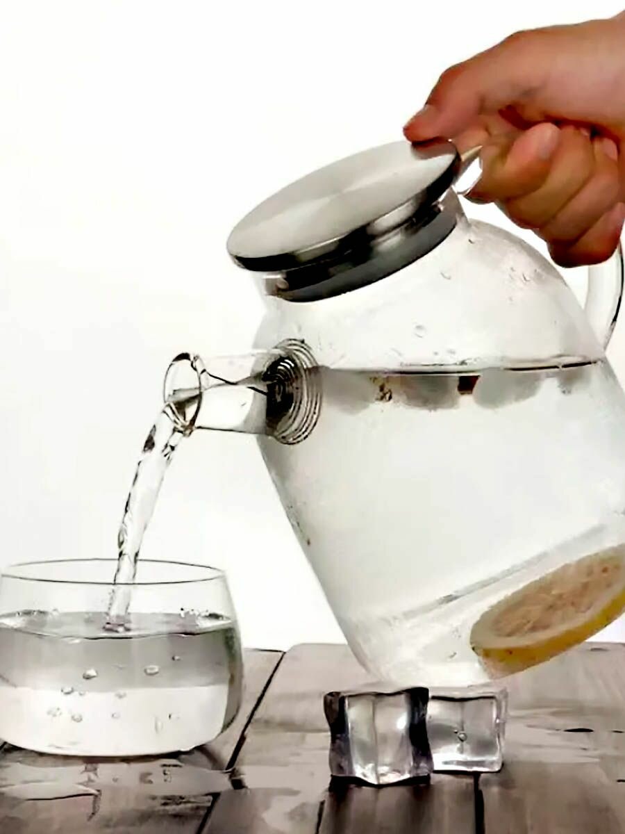 Заварочный чайник стекло с ситечком 1,5 литра жаропрочный
