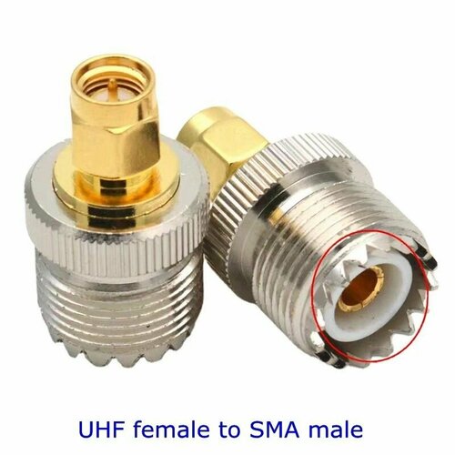 Переходник UHF female на SMA male для раций Baofeng, Kenwood, и др. (SO-239, PL-259) антенна двухдиапазонная retevis rhd 771 39cm vhf uhf sma male антенна для раций baofeng баофенг yaesu яесу retevis ретевис tyt tytera