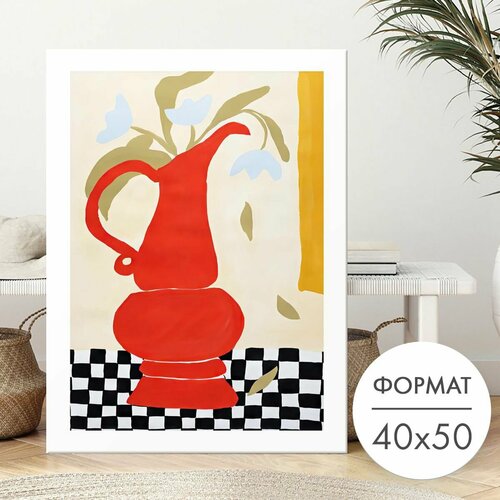 фото Постер "красный графин абстракция" 40х50 без рамы, плакат на стену 28 kartin
