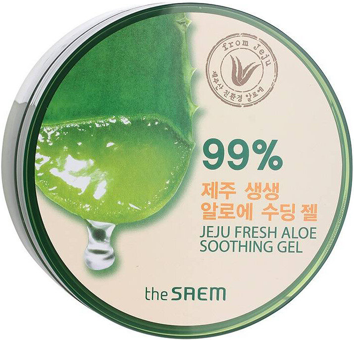 Гель с алоэ универсальный увлажняющий The Saem Jeju Fresh Aloe Soothing Gel 99% 300мл - фото №15