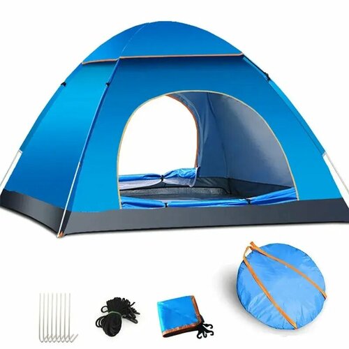 Автоматическая двухместная палатка Baizheng 200x140x110 см голубого цвета 2060₽