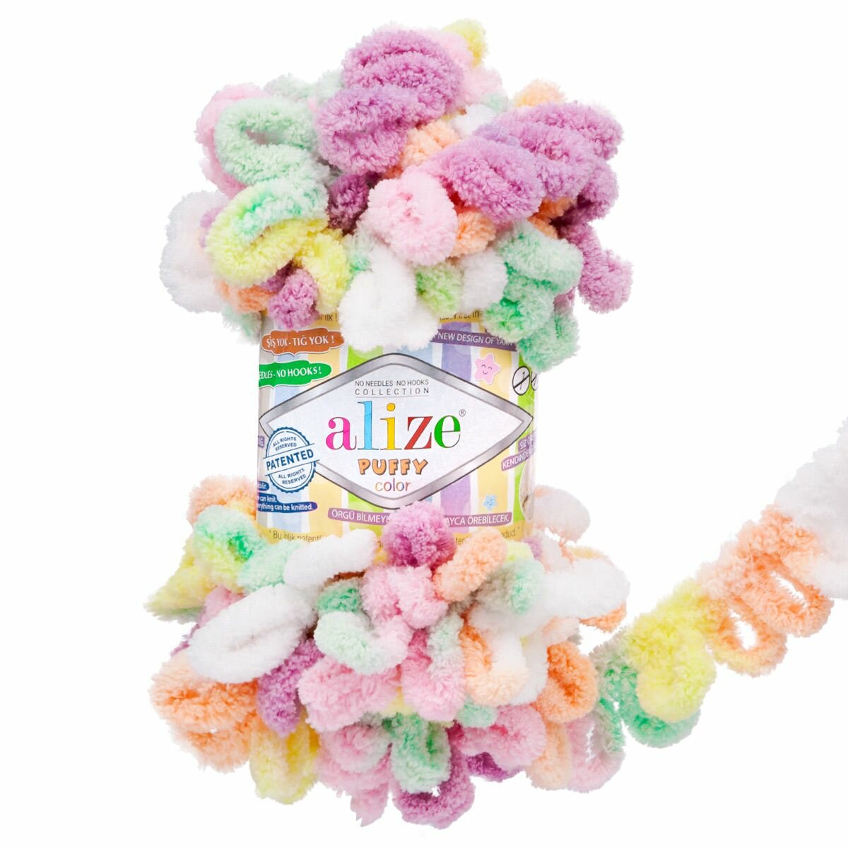 Пряжа Alize 'Puffy Color' 100г 9м (100% микрополиэстер) (6527 секционный)