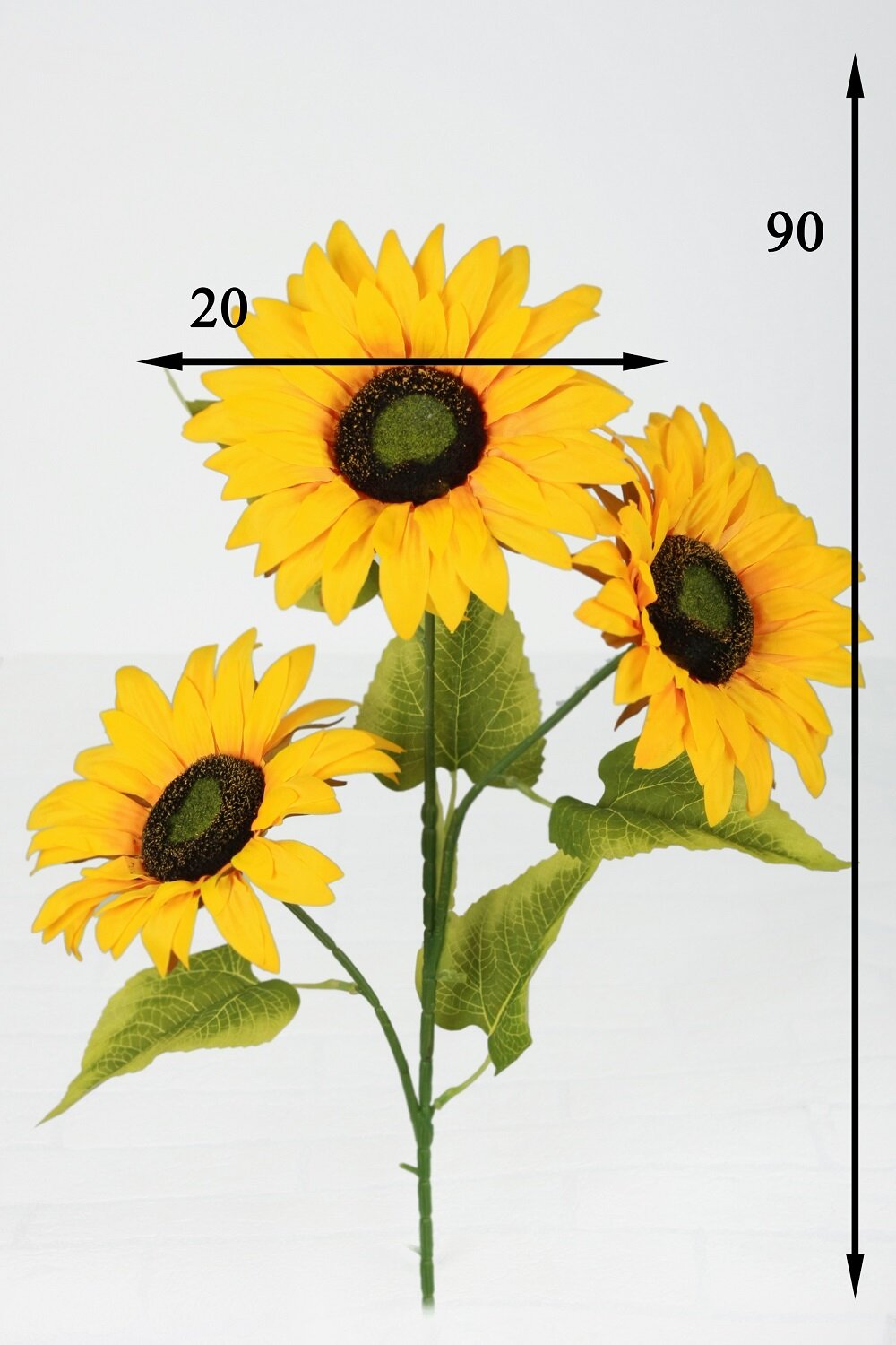 Искусственный подсолнух Holodilova длина 90см диаметр 20см желтый