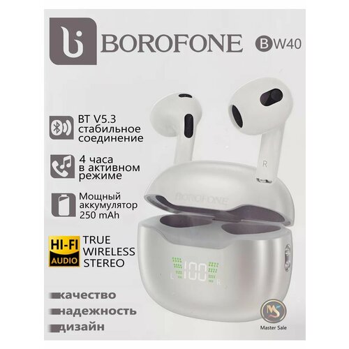 Наушники беспроводные BOROFONE BW40 сенсорные микрофон 149000₽