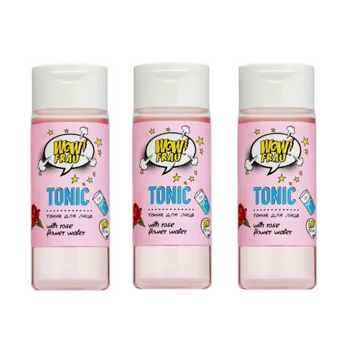 Увлажняющий тоник с розовой водой WOW FRAU 150 мл - 3 штуки 1180₽