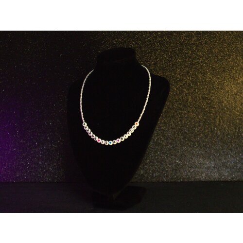 Чокер, длина 45 см, белый, серебряный