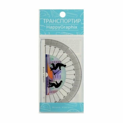 Транспортир 180 HappyGraphix Самокаты пластиковый 443₽