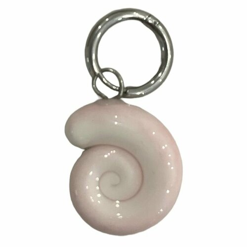 Моносерьга ручной работы Ракушка розовая полимерная глина 1799₽