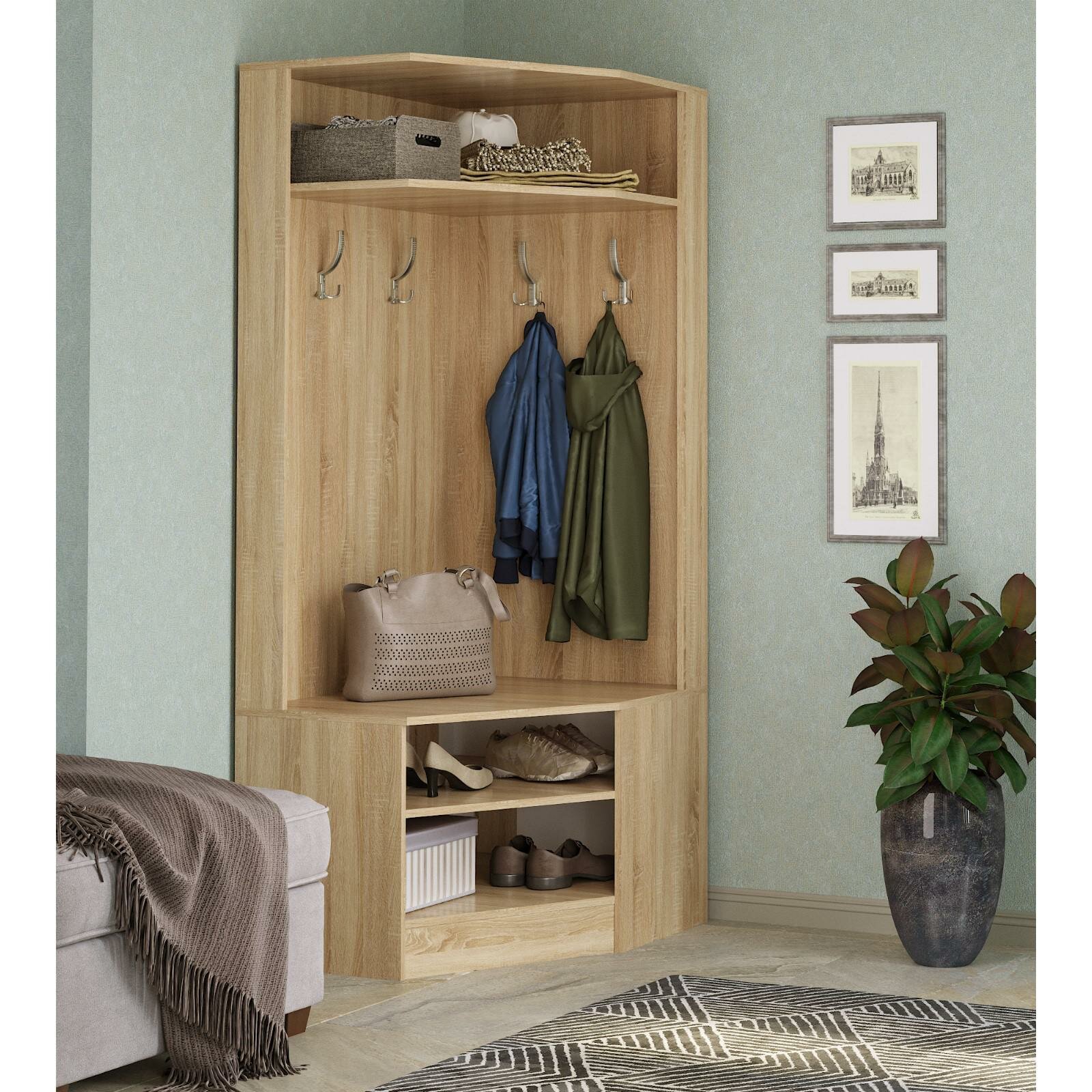 фото Прихожая угловая Соло, 850х650х1800, Дуб сонома