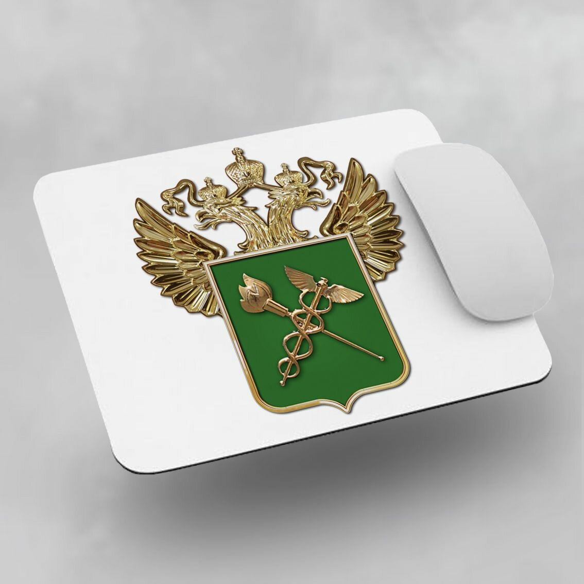 Коврик для мыши - Герб ФТС РФ подарок государственному служащему ведомства и министерства таможеннику