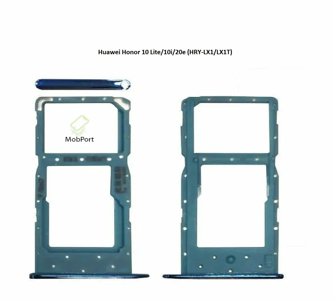Держатель SIM для Huawei Honor 10 Lite (HRY-LX1), Синий (Сим Лоток)