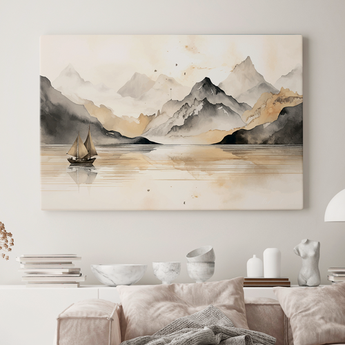 Изображение товара Картина на стену большая на холсте интерьерная Горное озеро 40х60 см