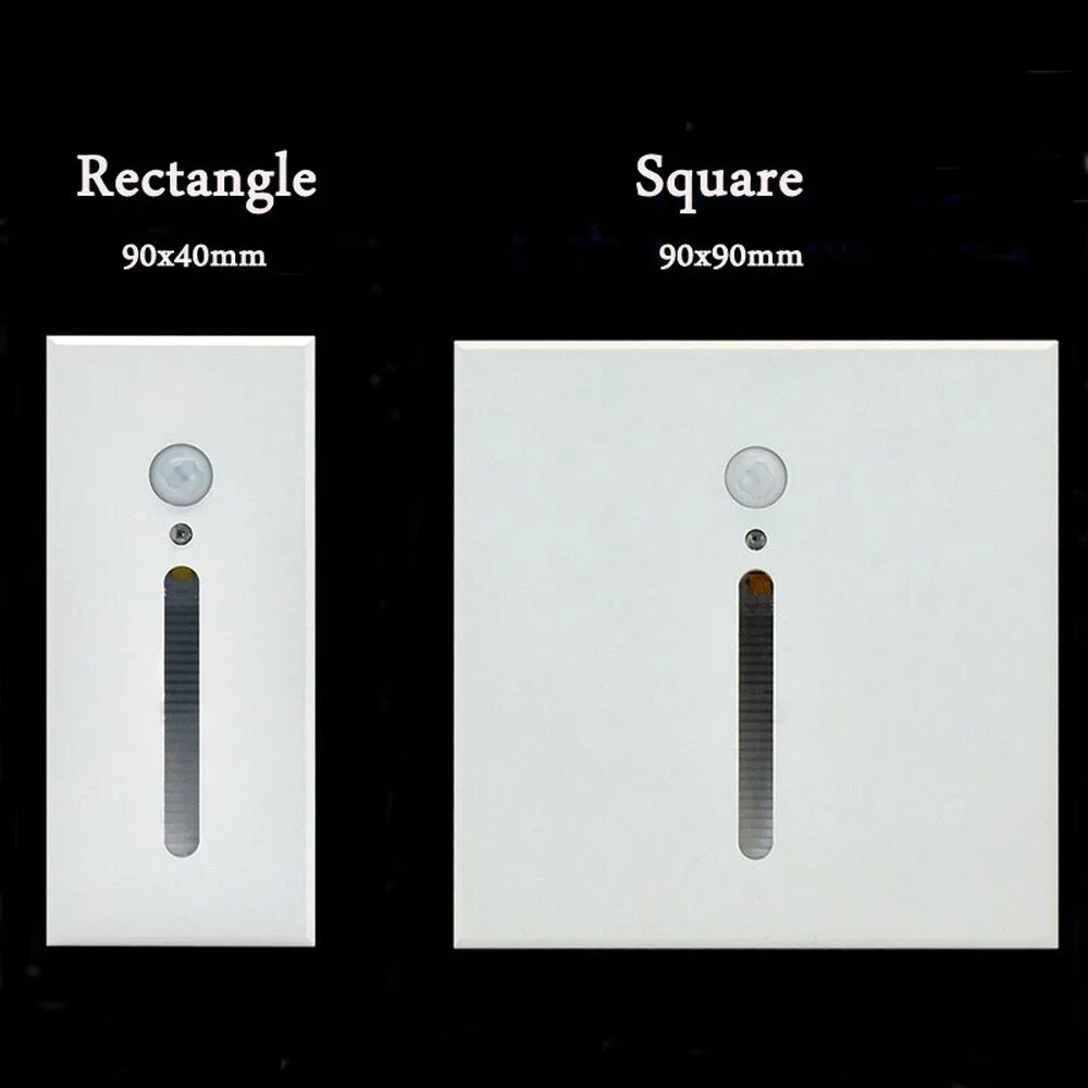 Настенный светильник WAAJEA 3Вт песочно-белый 90x40mm Rectangle White Shell Nature White 4000K With Sensor