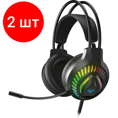 Комплект 2 штук Гарнитура AULA S605 Подключение 35x2 usb Подсветка 3836₽