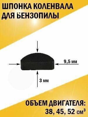 фото Шпонка коленчатого вала бензопилы 38, 45, 52 см3. (3*9,5)