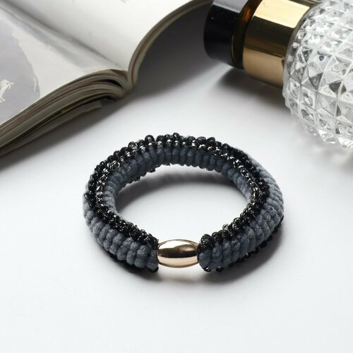 Резинка для волос Спорт классика полоса блеск 5 см серый 428₽