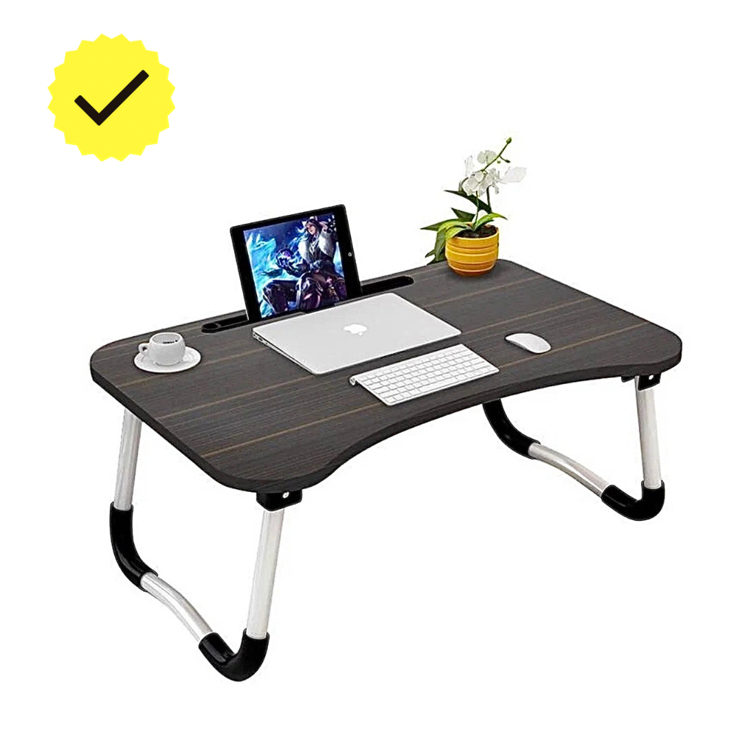 фото Подставка столик для ноутбука / складной рабочий стол, для завтрака в кровать, работы и отдыха, черный