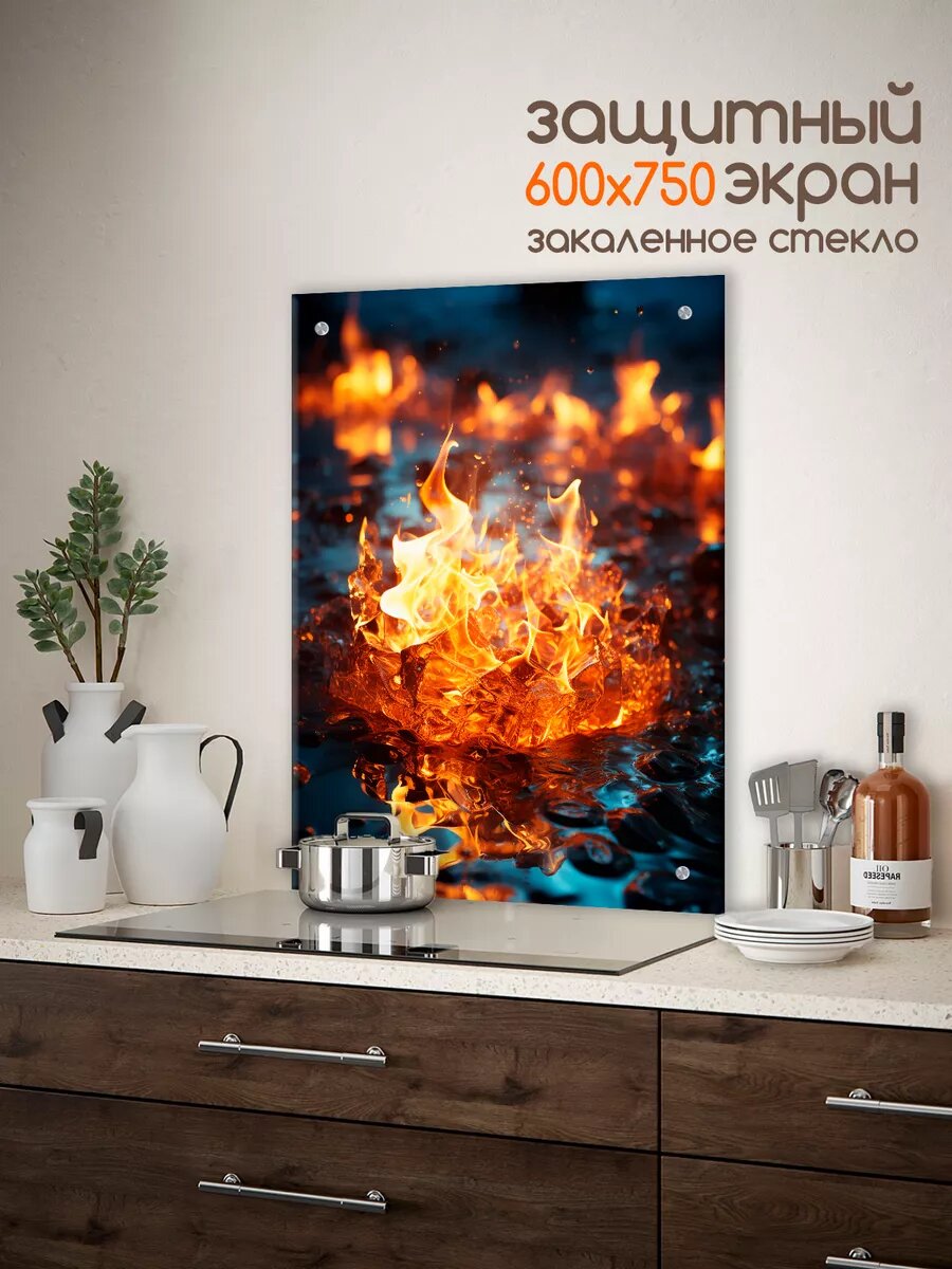 Защитный экран для плиты 600х750
