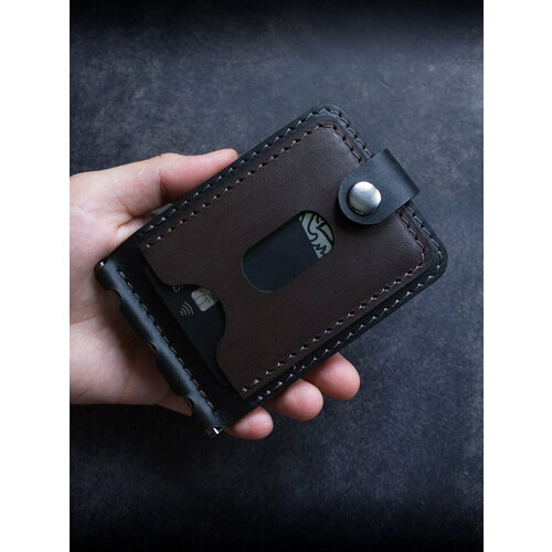 Зажим для купюр KOVACH, фактура гладкая, черный, коричневый