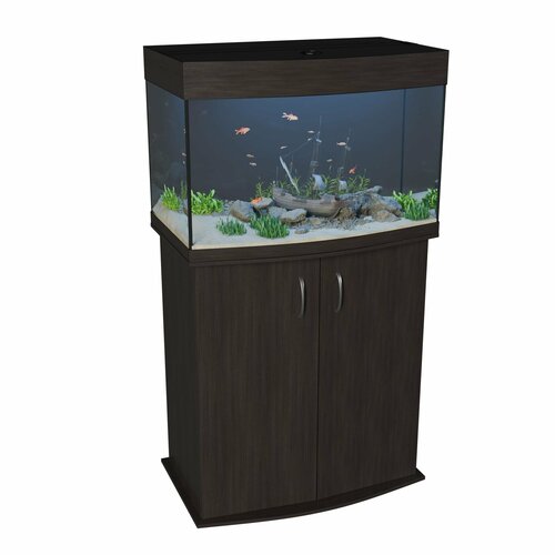 Аквариум 80 литров с тумбой панорамный с крышкой и освещением
