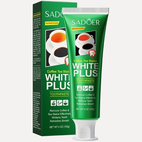Изображение товара Отбеливающая зубная паста Sadoer с мятой, удаление налета от кофе и чая , 100 г